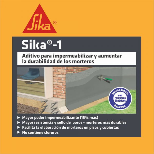 Sika-1 Aditivo Impermeabilizante Para Morteros Y Concretos 2Kg