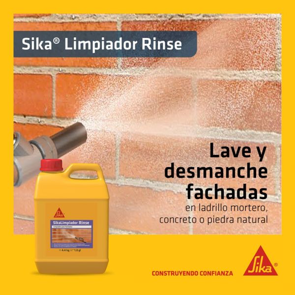 Sika Limpiador Rinse Limpiador Fachadas De Ladrillo Rojo 1L