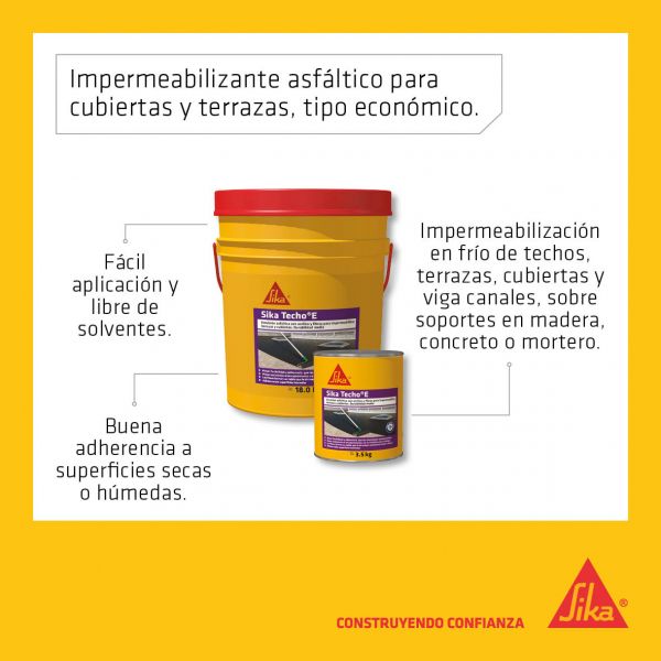 Sika Techo E Impermeabilizante Para Cubierta Y Terraza 3.5Kg