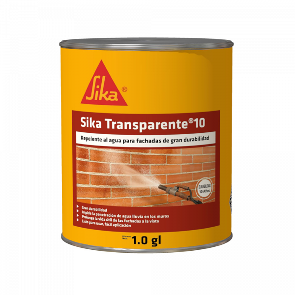 Sika Transparente-10 Repelente Agua Incoloro Fachadas 1Gl