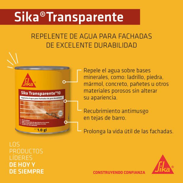 Sika Transparente -10 Repelente De Agua Para Fachada 55Gal