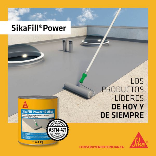 Sikafill Power 12 Años Impermeabilizante Acrilico Para Cubiertas 20Kg