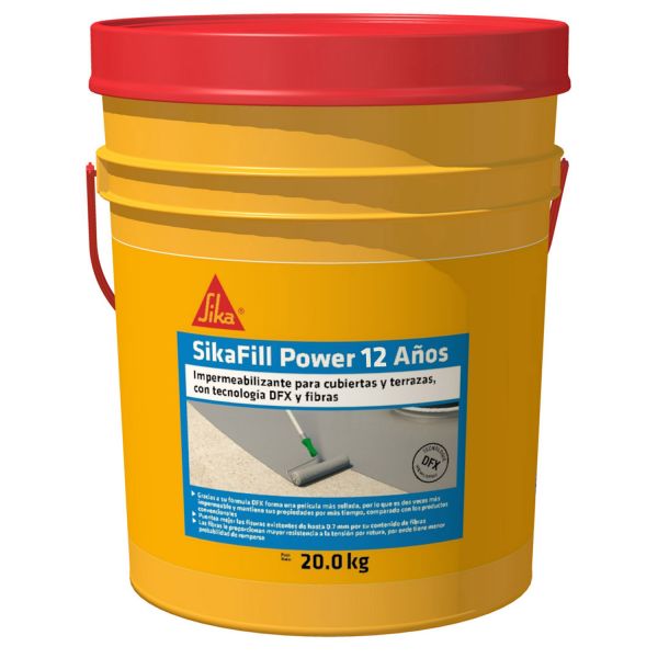 Sikafill Power 12 Años Impermeabilizante Acrilico Para Cubiertas 20Kg