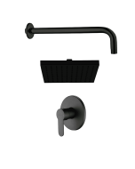 Set grifería Ducha monocomando Denver Negro Brazo Regadera kg25ng499