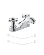 Llave Lavamanos 4" Monza Cruz Cromo Mas 2 Acoples Stretto