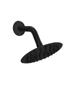 Regadera Redonda Lucca 6" Negro Mate Con Brazo 15 cm Stretto