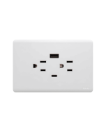 Toma Doble+Usb+Tipo C Carga Rápida 3A White Infinity ETI294