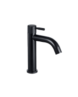 Griferia Agua Fria Lavamanos Cylinder Curvo Bajo Negro MKL048