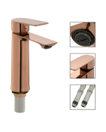 Griferia Monocontrol Lavamanos Bajo Rosa Gold Smargrifos MKL018