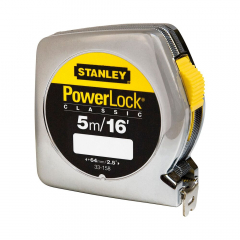 Flexómetro o Cinta Métrica Powerlock 5M Largo y 3/4 Pul Ancho Stanley 33-158