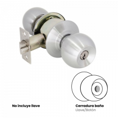 Cerradura De Pomo Para Baño Yale Carolina Derecha Cromo Brillante 6374