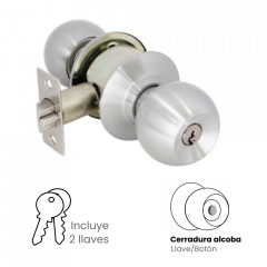 Cerradura De Pomo Para Alcoba Yale Carolina Derecha Cromo Brillante 6376