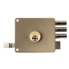 Cerradura de Sobreponer Tres Bulones - Kl 1050 Derecha - Llave Multipunto