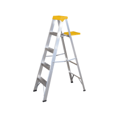 Escalera de tijera tipo III de aluminio y tapa plástica con 4 peldaños SURTEK Et4