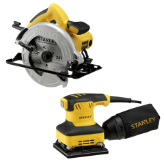 Combo Sierra Circular Siete Un Cuarto SC16 Más Lijadora SS24 Stanley