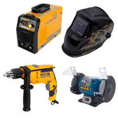 Furius Soldador Fw205cel+Taladro 1/2 Fd52+Careta Fw50+Esmeril Eb7056