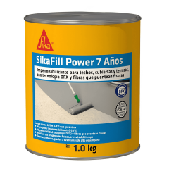 Sikafill Power 7 Años Gris Impermeabilizante Acrílico Para Cubiertas, Techos Y Terrzas 1Kg