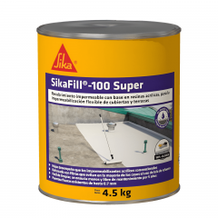 Sikafill 100 Super Gris Impermeabilizante Acrílico Para Cubiertas, Techos Y Terrazas 4.5Kg