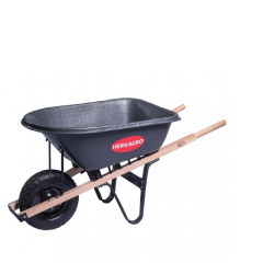Carreta Buggy Plastica 100Lts Chasis Madera-Antipinchazo Herragro 500021