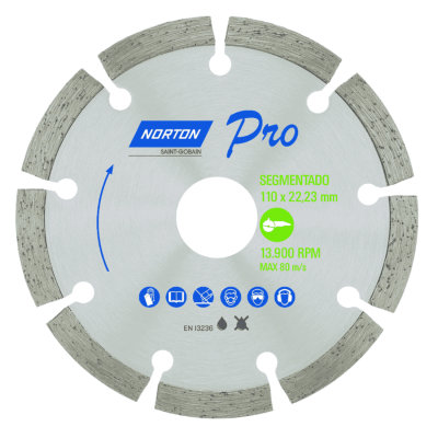Disco Diamantado Segmentado Pro 4 1/2 110Mm Norton