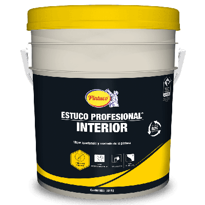 Estuco Profesional Interior Blanco 17060 Balde 15 Kl Pintuco