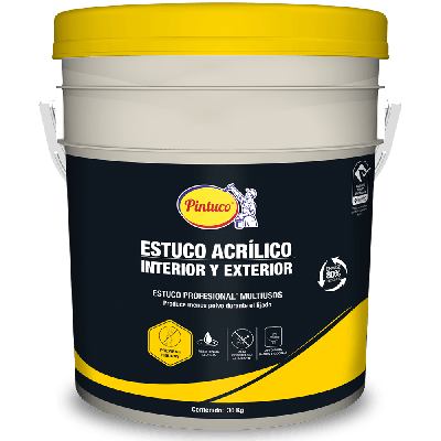 Estuco Profesional Interior Exterior Blanco 17090 Balde 15 Kilos Pintuco