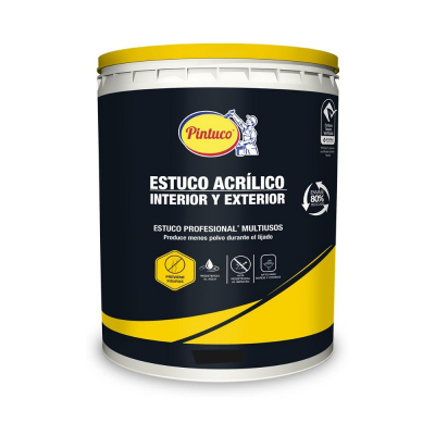 Estuco Acrilico Interior Exterior Blanco 17090 Cuarto Pintuco