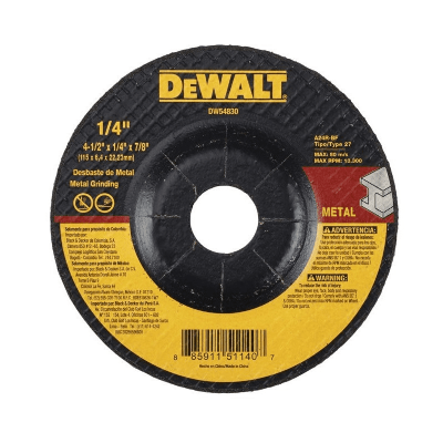 Disco Abrasivo Desbaste T27 4-1/2 X 1/4 Dewalt Dw54830