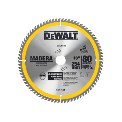 Disco Sierra Corte Transversal 10 X 80D Dewalt Dwa03130