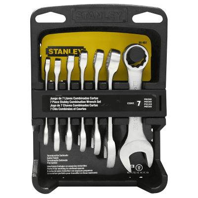 Juego 7 Llaves Combinadas Cortas Métricas Stanley 90-651