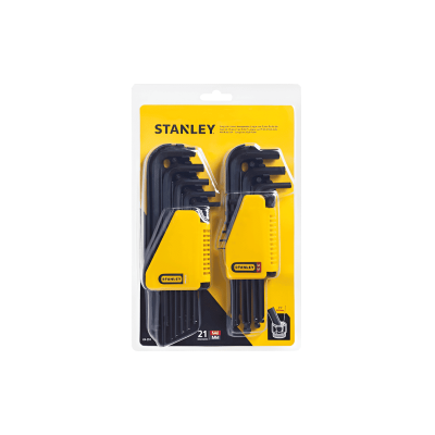 Juego Llaves Hexagonales Larga Metrica/Pul 21Pzs Stanley 69-258