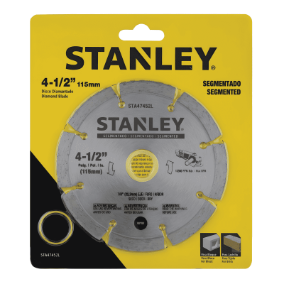 Disco Diamantado Segmentado 4-1/2 x 7/8 Stanley Sta47452L