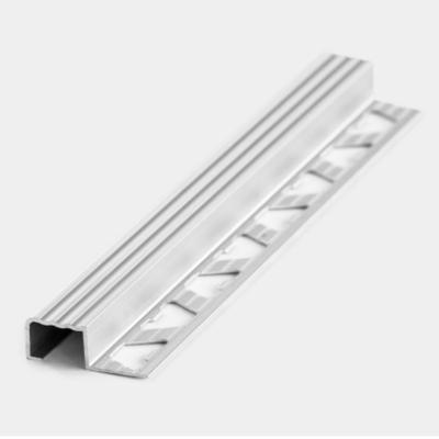 Perfil De Aluminio Protector Grada 10,5 X20Mm Atrim Cromo Mate