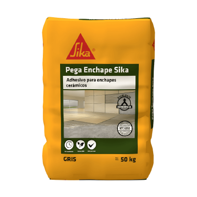 Pega Enchape Sika Gris Adhesivo Para Enchapes Cerámicos 50Kg
