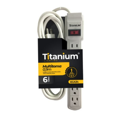 Multitoma 6 Salidas * 3Mts C/Protección T.Americana Eca35 Titanium