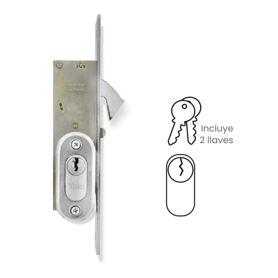 Cerradura De Embutir Yale 854 Cromo Brillante D Ll-M 4054