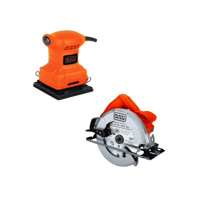 Combo Lijadora de Hoja 1/4 pulgada + Sierra Circular 7 1/4-pulgada Black+Decker  Bs200-B3C