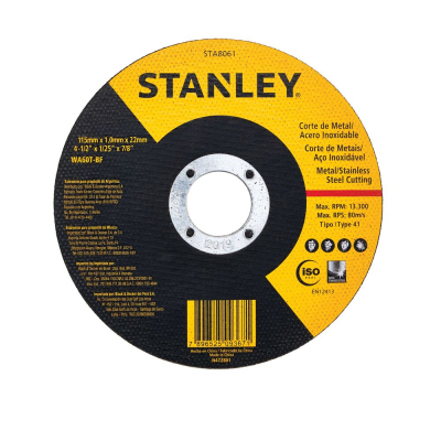 Disco Superfino Corte Metal 4 1/2 X 7/8 T41 Stanley Sta8061