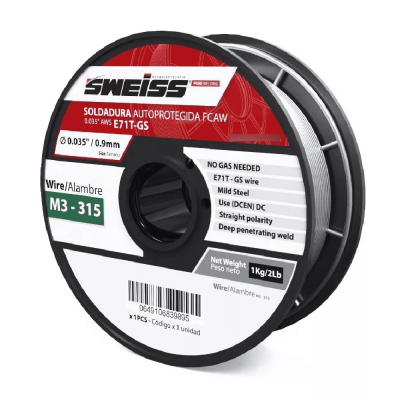 Soldadura Mig Fcaw Autoprotegida Sweiss 0.035 Aws E71T-Gs 1Kg M3-315