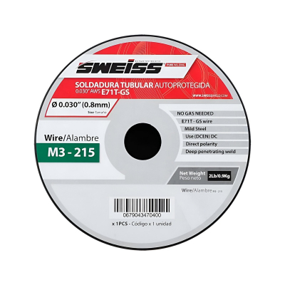 Sweiss Soldadura Mig Fcaw Autoprotegida 0.030 Aws E71T-Gs 1Kg Me-215