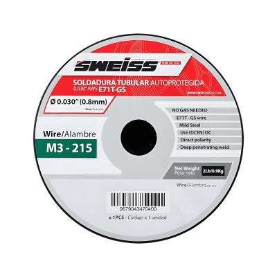 Sweiss Soldadura Mig Fcaw Autoprotegida 0.030 Aws E71T-Gs 1Kg Me-215