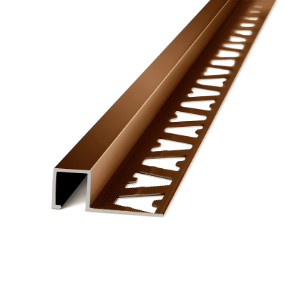 Perfil Aluminio Guardacanto Quadra 10Mm X 2.5M  Bronce Noche Atrim 1701