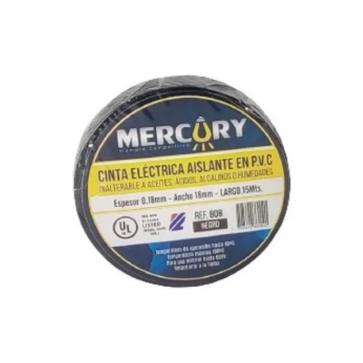 Cinta Aislante Negra Mercury Eca14 15Mts