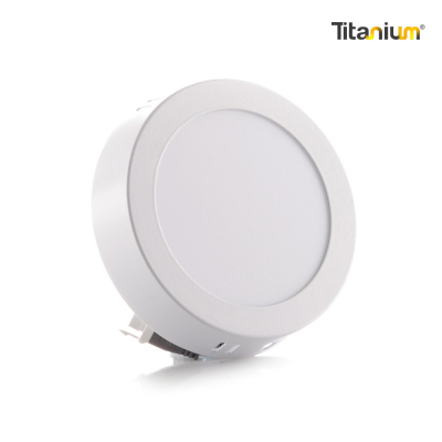Panel Led Sobreponer Redondo 6W 4 Titanium Luz Blancatta21 6500K 
