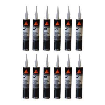 COMBO 12 SIKAFLEX-221 ADHESIVO DE POLIURETANO MULTIUSOS NEGRO 300ML