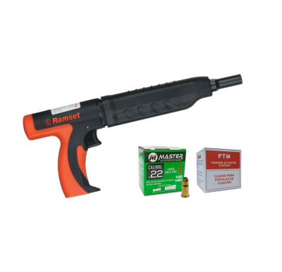 COMBO PISTOLA DE FIJACION RAMSET+CAJA CLAVOS+CAJA FULMINANTES NIVEL 3