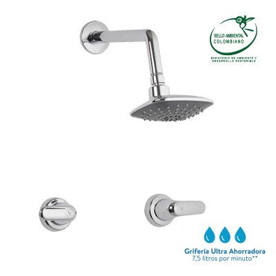 Corona Mezclador Ducha 8 Con Regadera Palanca Aluvia Av4010001