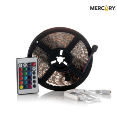 Kit Blister Cinta Smart Led Rgb 12V Rollo 5Mts+Control+Adaptador Mercury Icl41