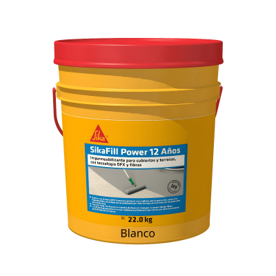 Sikafill Power 12 Años Blanco Impermeabilizante Acrílico Para Cubiertas, Techos Y Terrazas 22Kg