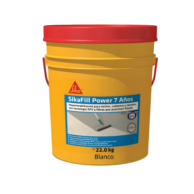 Sikafill Power 7 Años Blanco Impermeabilizante Acrílico Para Cubiertas, Techos Y Terrzas 22Kg